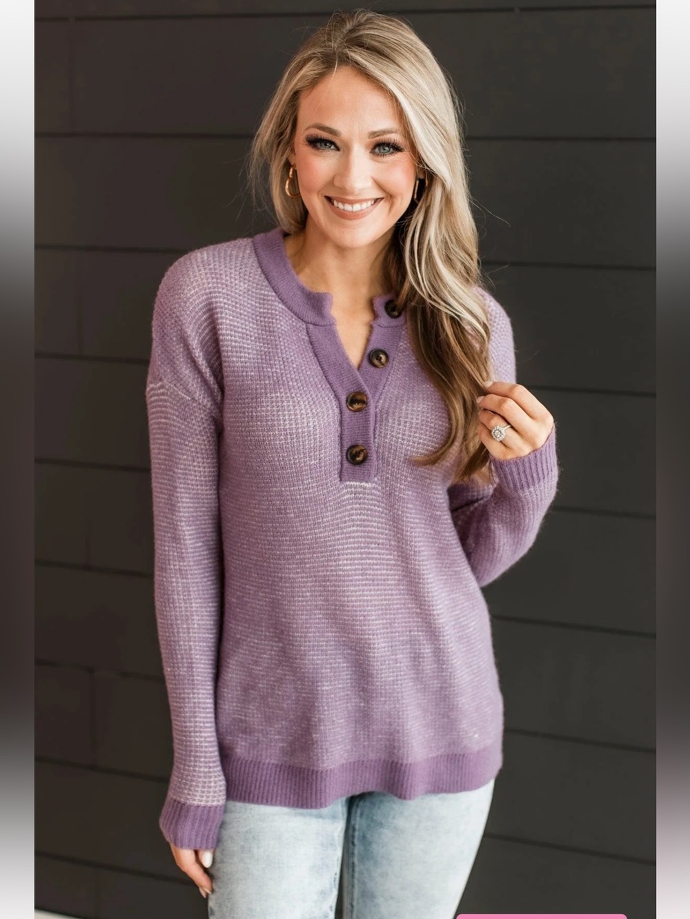 Pulse Boutique Perfectly Matched Knit Sweater Dusty Plum